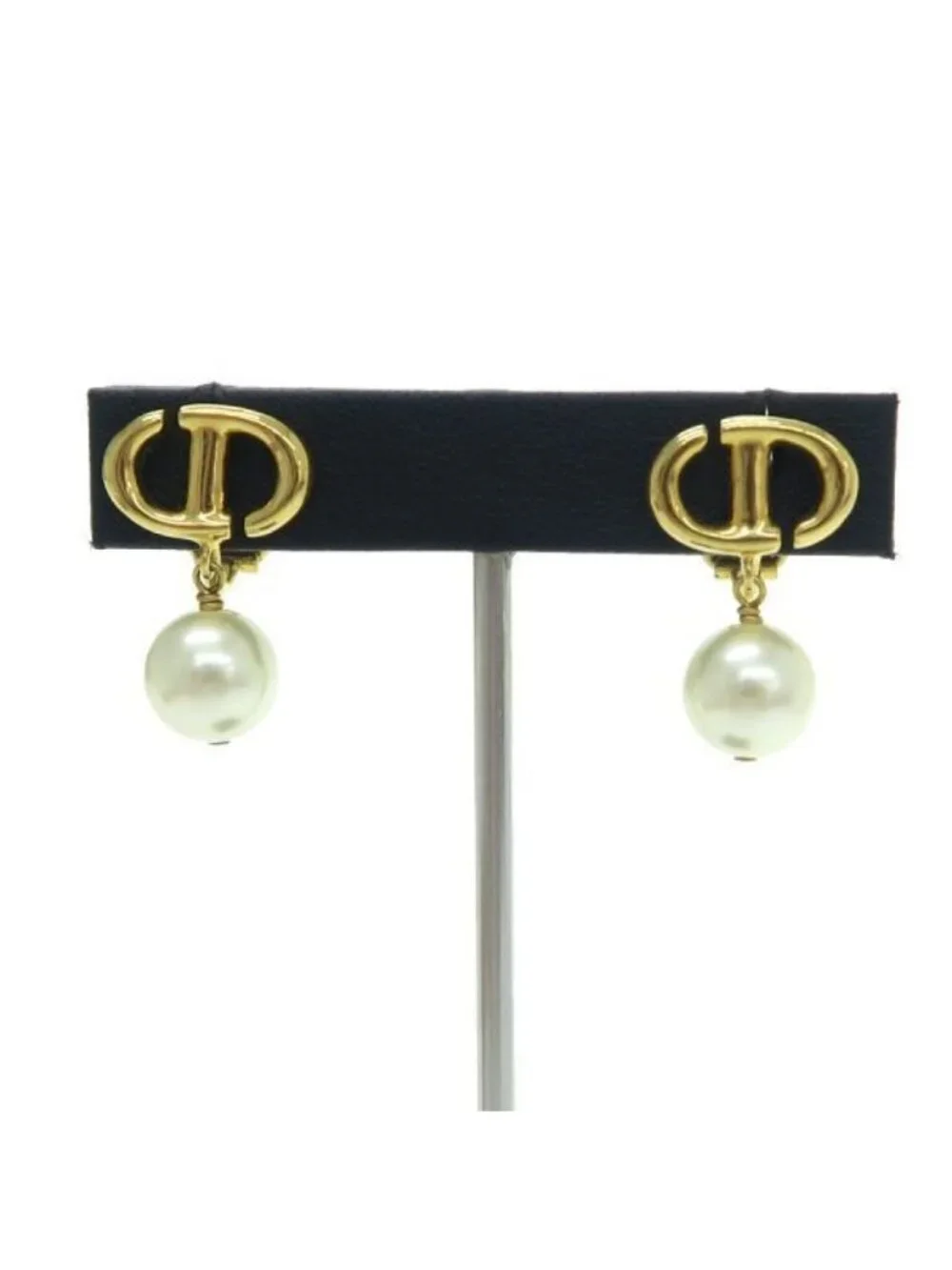 Dior CD Navy Clip Earrings